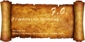 Frankovits Orsolya névjegykártya